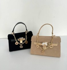 تصویر کیف هرمس آویز دار - کرم روشن 