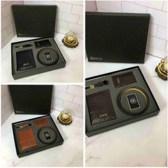 تصویر ست کیف و کمربند چرم مصنوعی درجه یک با جعبه هارد باکس 