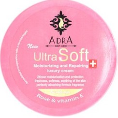 تصویر کرم روشن کننده و مغذی کننده کاسه ای گل رز الترا سافت آدرا حجم 200 میلی لیتر Adra Ultra Soft Rose Whitening and Moisturizing Cream 200ml