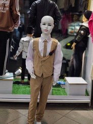 تصویر ژیله شلوار پارچه ای پسرانه مجلسی - کرم / ۵۵ 