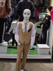 تصویر ژیله شلوار پارچه ای پسرانه مجلسی - کرم / ۸۰ 