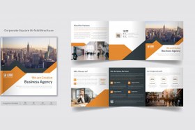 تصویر بروشور 3 لت مربع – Corporate square trifold brochure 