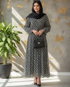 تصویر پیراهن زنانه حریر طرح پلنگی وارداتی Palangi