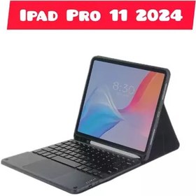 تصویر کیف کیبوردار Smart keyboard مناسب برای تبلت اپل ipad Pro 11 2024 پد-جای قلم دار 