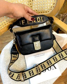 تصویر کیف مجلسی زنانه چرم دخترانه دستی دوشی مشکی فندی fendi فانتزی لاکچری شیک جدید مستر کوالیتی a++ وارداتی fendi