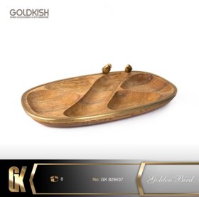 تصویر اردوخوری چوبی برنجی 5تایی گلدکیش Golden Bird کد GK829437 