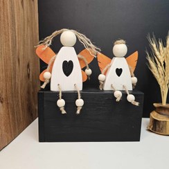 تصویر عروسک چوبی دکوری فرشته دلسی وود 