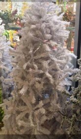 تصویر درخت کریسمس علفی 180 سانتی سفید برفی 