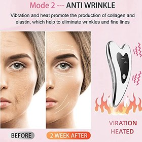 تصویر ماساژور صورت Gua Sha - Electric Gua Sha - Face Sculpting Tool - ماساژور صورت گرم شده و لرزش و نور آبی و قرمز، ضد پیری، لیفت و چین و چروک، پف، دوچانه، رفع تنش - ارسال 20 روز کاری 