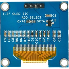 تصویر نمایشگر 64*128 OLED 1.3 اینچ ابی 12C 