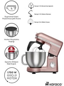 تصویر میکسر و ست 5 لیتر خمیر بد خام کیک ماس 1750W پریمیوم قدرت بالا کاراجا Karaca 