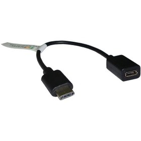 تصویر کابل OTG Type C نر به USB 2.0 Micro B ماده فرانت 15 سانتی متری 