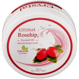 تصویر کرم مرطوب کننده صورت و بدن رز هیپ200 میلی لیتر کریستال Crystal Moisturizing Cream Rosehip