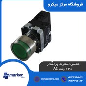 تصویر شاسی فشاری تکی استارت چراغدار 220 ولت AC 