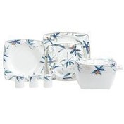 تصویر سرویس غذاخوری مجموعه استخوان 60 قطعه شام ​​مربع KORKMAZ 