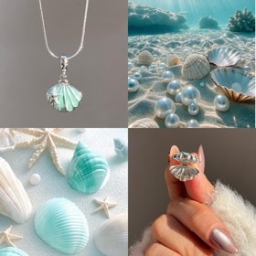 تصویر لاکت صدف ابی 