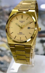 تصویر ساعت مچی تیسوت بند طلایی | Tissot gold wrist watch 