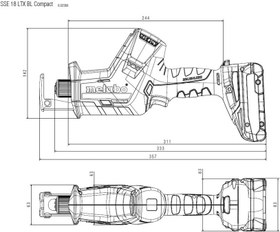 تصویر اره متقابل شارژی GmbH SSE 18 LTX BL متابو Metabo Werks GmbH Cordless Reciprocating Saw SSE 18 LTX BL Compact (602366850) Box