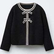 تصویر ژاکت تریکو یقه دوچرخه‌ای با دکمه از برند زارا 