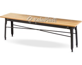 تصویر نیمکت فلزی با رویه چوبی 