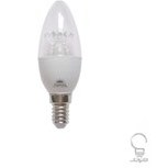 تصویر لامپ شمعی شفاف پارمیس مدل LED 8W 