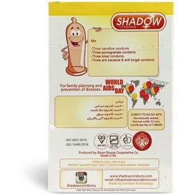 تصویر کاندوم شادو مدل Mix بسته 12 عددی Shadow Mix Condoms 12 Pcs