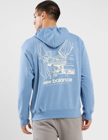 تصویر هودی شاین راحت از جنس فرانسوی ترری برند new balance French Terry Relaxed Shine Hoodie