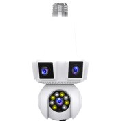 تصویر دوربین مدار بسته لامپی چرخشی بیسیم با قابلیت دید در شب 