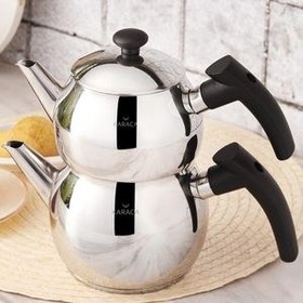 تصویر کتری قوری کاراجا مدل KARACA Adelya Karaca Adelya Mini Size Black Teapot Set