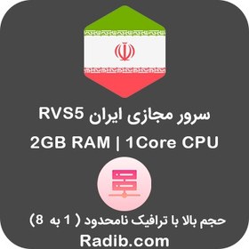 تصویر سرور مجازی ایران ترافیک نامحدود 1 به 8 - پلن RVS5 