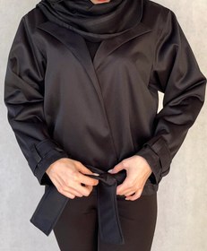 تصویر بارونی کتی دخترانه ماجان رنگ مشکی Rain coat