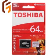 تصویر رم میکرو اس دی 64 گیگابایت توشیبا مدل EXCERIA M302-EA TOSHIBA MICRO SDHC CARD 64GB EXCERIA M302-EA 90MB.S