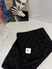 تصویر روسری ژاکارد حاشیه نگین مشکی 