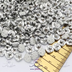 تصویر دکمه شومیزی پلی استری نقره ای سفید کد 25 (بسته 100 عددی) 