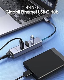 تصویر هاب 4 پورت USB C برند لنشن Lention مدل C23s 