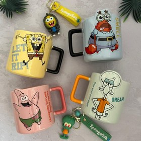 تصویر ماگ سرامیکی باب اسفنجی و دوستان spongebob characters ceramic mug