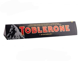 تصویر شکلات تلخ با مغز عسل و نوقای بادام تابلرون Tobleroneوزن ۱۰۰گرم 