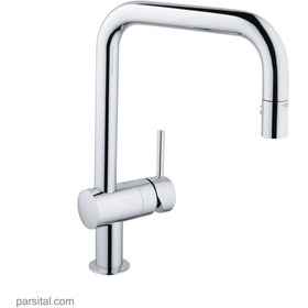 تصویر شیر ظرفشویی شاوری گروهه مدل مینتا کروم دوحالته 32322 Grohe-faucet-minta-32322-sink-mixer-pull-down-Chrome