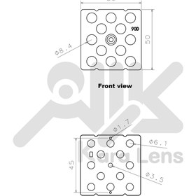 تصویر لنز اس ام دی 12 وات بلوکی 90 درجه، 50*50 میلیمتر، SMD، SMD Lense12w, 50*50mm