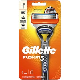 تصویر خود تراش ژیلت مدل فیوژن 5 لبه به همراه یک عدد یدک Gillette Fusion 5 Shave Blade  For Men