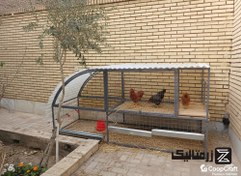 تصویر قفس کامل مجهز مرغ و خروس خانگی با آبخوری هوشمند و دانخوری کد p1 