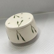 تصویر قندان مدل برگ سبز جنس سرامیک 