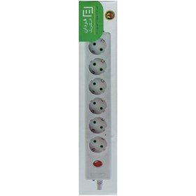 تصویر چند راهی 6 خانه ارت دار فردان الکتریک با کابل 1٫8 متری مدل 31306 Fardan Electric 31306 1.8m Power Strip