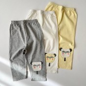 تصویر شلوار راحتی فانتزی بچگانه وارداتی طرح پاندا جنس نخی و‌ کمرکش - سفید / ۲۴ماه 