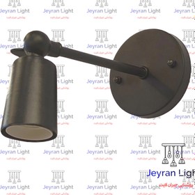 تصویر چراغ دیواری مدل تک بارو ساده - مشکی Simple single beam wall lamp