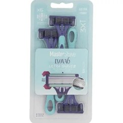 تصویر خودتراش 6 لبه بانوان مستر شیو مدل inova6 بسته سه عددی - بنفش 