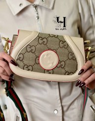 تصویر کیف گوچی پاسپورتی پارچه ای چرمی کرم کد ۱۰۹۵ 
