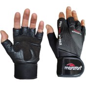 تصویر دستکش بدنسازی مردانه نیمه انگشتی ماراتن gym gloves maraton