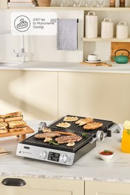 تصویر دستگاه ساندویچ و تست سبز گریل Grill And Toaster Compact Steel Pro Sear Inox 2007 Karaca 