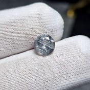 تصویر نگین سنگ موزانایت نقره ای نمونه خاص کد S3727 